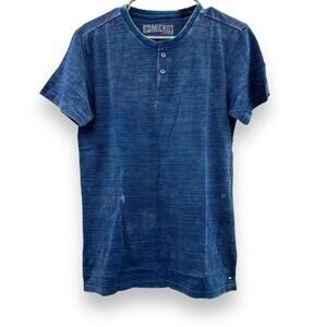 Micros Men's Goodboy Knit Short Sleeve Henley Crewneck Shirt w/ Stripes Sz S NEW